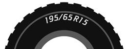 Боковина шины с маркировкой 195/65 R15